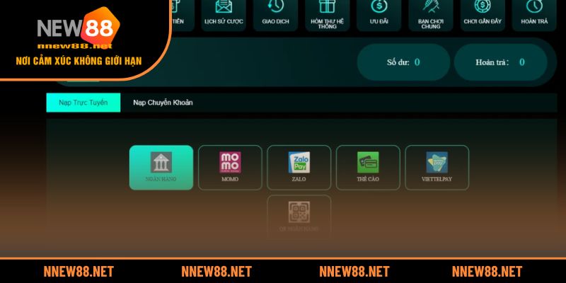 Các bước nạp tiền NEW88 nhanh chóng, dễ hiểu