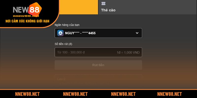 Quy trình rút tiền tự động tại NEW88 chi tiết nhất